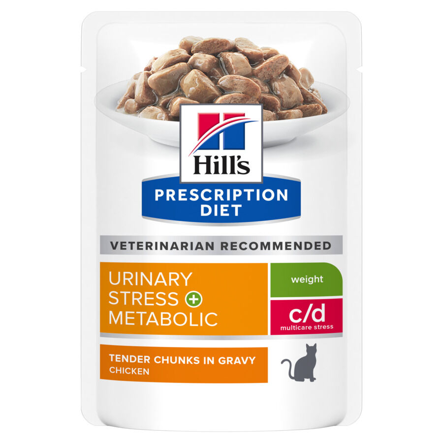 12 sobres x 80 g Hill's Prescription Diet Urinary Stress + Metabolic Pollo sobre para gatos, , large Imagen numero 2